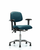 vinyl chair chrome - desk height with adjustable arms and stationary glides in taupe supernova vinyl