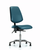 vinyl chair chrome - desk height with medium back, seat tilt, and stationary glides in marine blue supernova vinyl