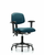 vinyl chair - desk height with round tube base, seat tilt, adjustable arms, and stationary glides in taupe supernova vinyl