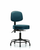 vinyl stool with back - desk height with round tube base, seat tilt, and stationary glides in storm supernova vinyl