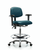 vinyl chair chrome - high bench height with adjustable arms, chrome foot ring, and casters in marine blue supernova vinyl