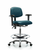 vinyl chair chrome - high bench height with adjustable arms, chrome foot ring, and casters in taupe supernova vinyl