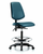 vinyl chair - high bench height with medium back, chrome foot ring, and casters in taupe supernova vinyl