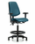 vinyl chair - high bench height with medium back, adjustable arms, black foot ring, and stationary glides in marine blue supernova vinyl