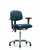 vinyl chair chrome - medium bench height with adjustable arms and stationary glides in marine blue supernova vinyl