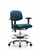 vinyl chair chrome - medium bench height with seat tilt, adjustable arms, chrome foot ring, and casters in marine blue supernova vinyl