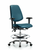 vinyl chair chrome - medium bench height with medium back, adjustable arms, chrome foot ring, and casters in sterling supernova vinyl