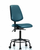 vinyl chair - medium bench height with round tube base, medium back, and casters in marine blue supernova vinyl
