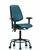 vinyl chair - medium bench height with round tube base, medium back, adjustable arms, and casters in borscht supernova vinyl