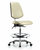 class 100 vinyl clean room chair - medium bench height with medium back, chrome foot ring, and casters in burgundy trailblazer vinyl