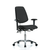 class 100 vinyl clean room/esd chair - desk height with medium back, adjustable arms, and esd casters in black esd vinyl