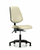 vinyl chair - desk height with medium back, seat tilt, and stationary glides in taupe trailblazer vinyl