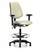 vinyl chair - high bench height with medium back, adjustable arms, chrome foot ring, and stationary glides in charcoal trailblazer vinyl