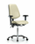 vinyl chair chrome - medium bench height with medium back, seat tilt, adjustable arms, and casters in charcoal trailblazer vinyl
