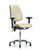 vinyl chair chrome - medium bench height with medium back, seat tilt, adjustable arms, and stationary glides in dove trailblazer vinyl