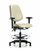 vinyl chair - medium bench height with medium back, adjustable arms, chrome foot ring, and stationary glides in charcoal trailblazer vinyl