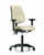 vinyl chair - medium bench height with medium back, adjustable arms, and casters in taupe trailblazer vinyl