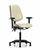 vinyl chair - medium bench height with medium back, seat tilt, adjustable arms, and stationary glides in dove trailblazer vinyl