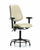 vinyl chair - medium bench height, round tube base, medium back, seat tilt, adjustable arms, and stationary glides, taupe trailblazer vinyl