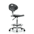 erie poly clean room chair, high bench, foot ring, casters, gray poly