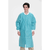valumax extra-safe sms lab coats, knee length, 3 pockets, snap front, knit cuffs and collar, teal, m