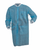 disposable lightweight polypropylene lab coats with knit wrists and collar, 3 pockets, blue, small