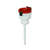 foxx life sciences ezwaste 4 in. safety funnel, hdpe, red lid, versacap 53 mm