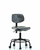 polyurethane chair round tube base - desk height with seat tilt and casters in black polyurethane