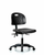 newport industrial polyurethane chair - desk height with casters in black polyurethane