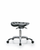polyurethane esd tractor sit-stand stool chrome - desk height with esd stationary glides in esd black polyurethane
