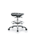 polyurethane esd tractor sit-stand stool chrome - medium bench height with chrome foot ring and esd casters in esd black polyurethane