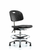 class 100 newport industrial polyurethane clean room chair-medium bench height, seat tilt, chrome fr, stationary glides, blue polyurethane
