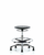 class 10 huron polyurethane clean room stool - medium bench height with chrome foot ring and stationary glides in blue polyurethane
