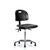newport industrial polyurethane chair chrome - medium bench height with seat tilt and stationary glides in blue polyurethane