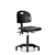 newport industrial polyurethane chair - medium bench height with seat tilt and stationary glides in blue polyurethane