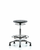 huron polyurethane stool chrome - high bench height with chrome foot ring and stationary glides in blue polyurethane