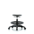huron polyurethane stool - medium bench height with black foot ring and casters in black polyurethane
