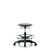 huron polyurethane stool - medium bench height with chrome foot ring and casters in black polyurethane