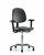 polyurethane chair chrome - medium bench height with medium back, adjustable arms, and stationary glides in blue polyurethane