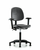 polyurethane chair - medium bench height with medium back, adjustable arms, and stationary glides in blue polyurethane