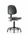 polyurethane chair with round tube base - medium bench height with medium back and stationary glides in blue polyurethane