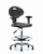 erie polyurethane chair chrome - high bench height with chrome foot ring, adjustable arms, and stationary glides in blue polyurethane