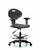 erie polyurethane chair - medium bench height with chrome foot ring, adjustable arms, and casters in blue polyurethane