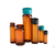 qorpak 1 dram amber borosilicate vial with 13-425 black phenolic pulp/vinyl lined cap attached