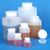 bottle with screwcap, wide mouth, square, graduated, pe (cap: pp), 2000 ml, pk/100