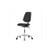 Vinyl Desk Height Chair with Medium Back, Chrome Base, with Tilt, No Arms, Glides, Black (C003B-568505)