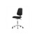 Fabric Medium Bench Height Chair with Medium Back, Chrome Base, No Tilt, Adjustable Arms, No Foot Ring, Chrome Casters, Black (C003B-568832)