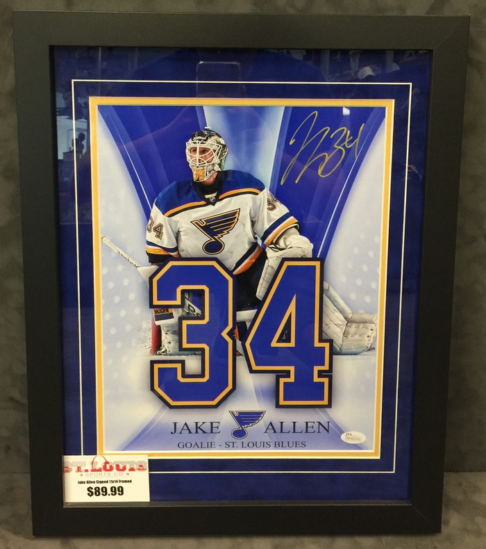 Jake Allen Over Sized Trading Card Signed Framed 11x14 