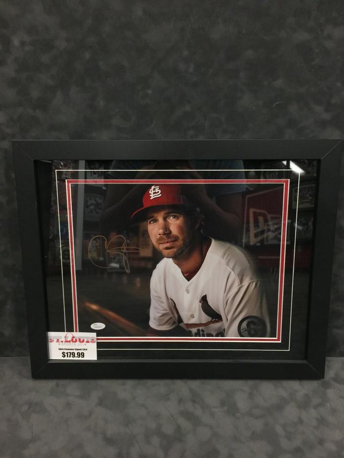 Chris Carpenter Dug Out Sepia Signed Framed  11x14