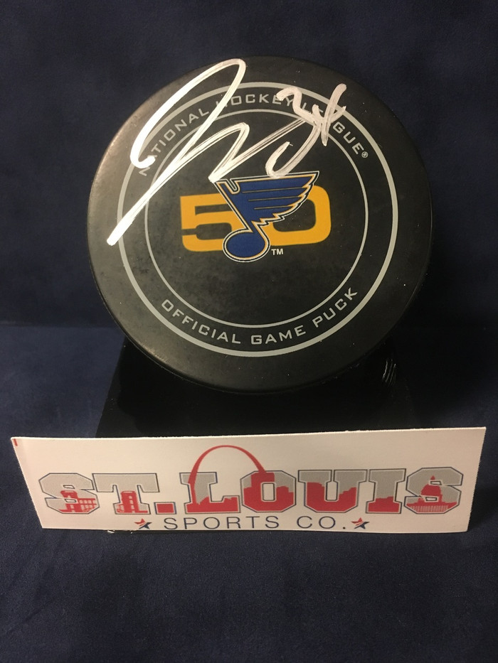 Jake Allen Signed 50th Anv. Puck w/JSA